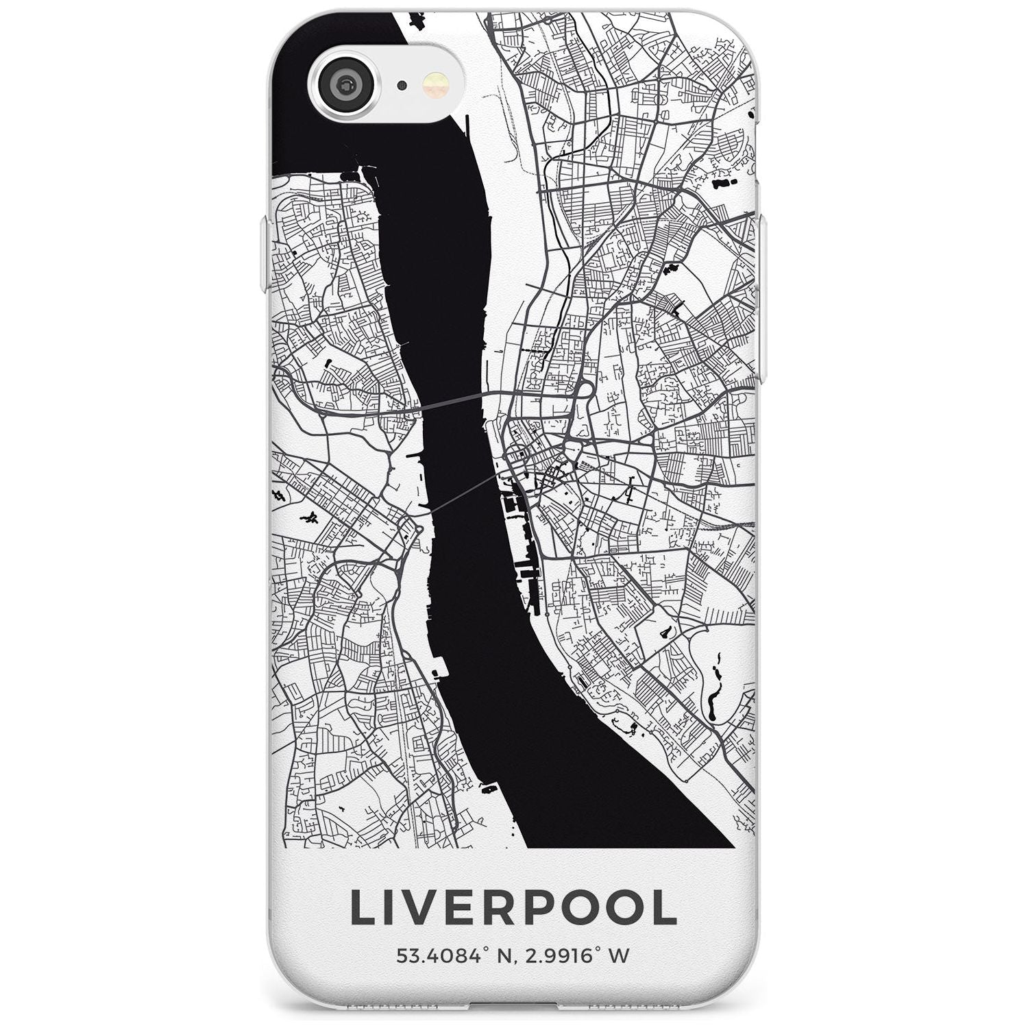 Map of Liverpool, England Slim TPU Phone Case for iPhone SE 8 7 Plus