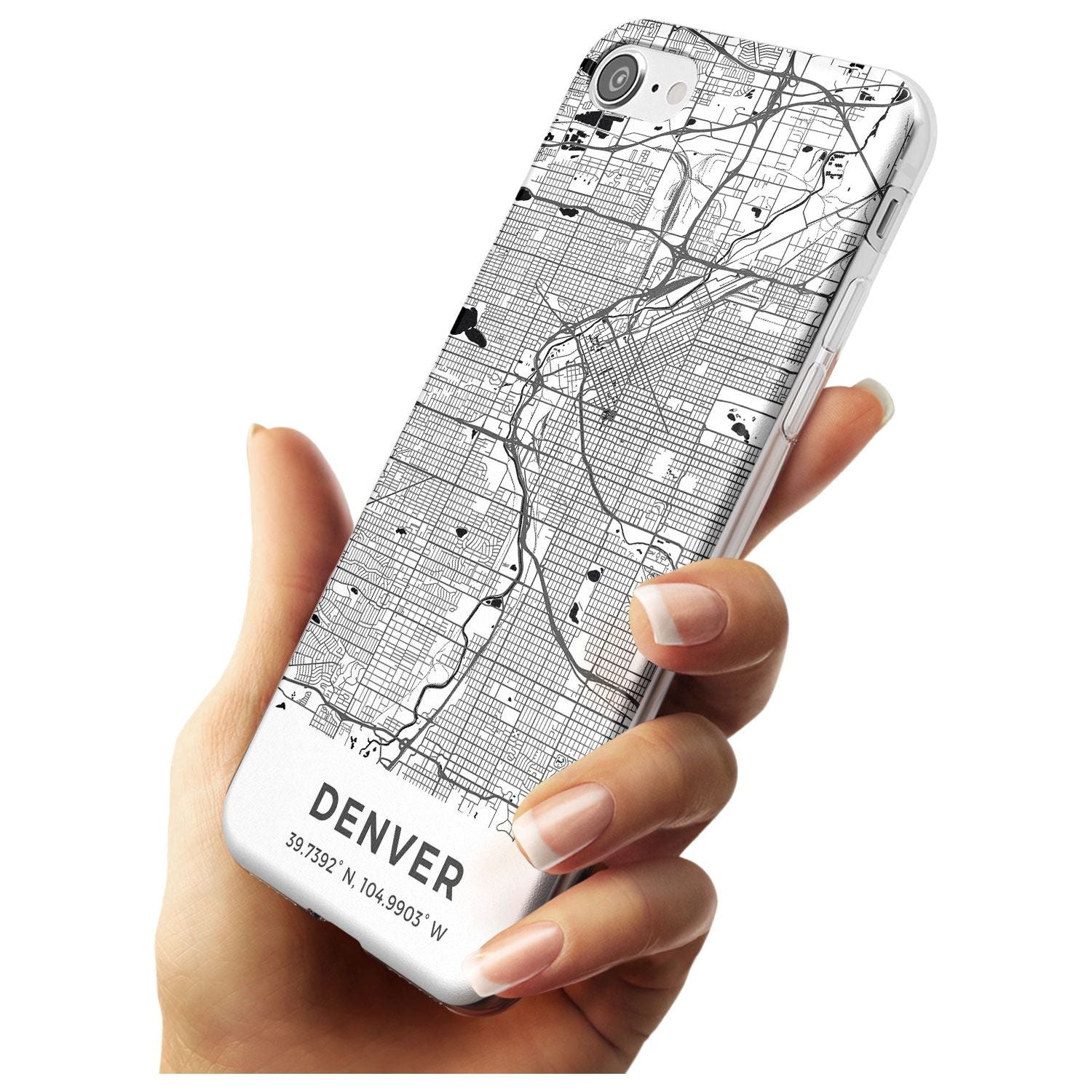 Map of Denver, Colorado Slim TPU Phone Case for iPhone SE 8 7 Plus