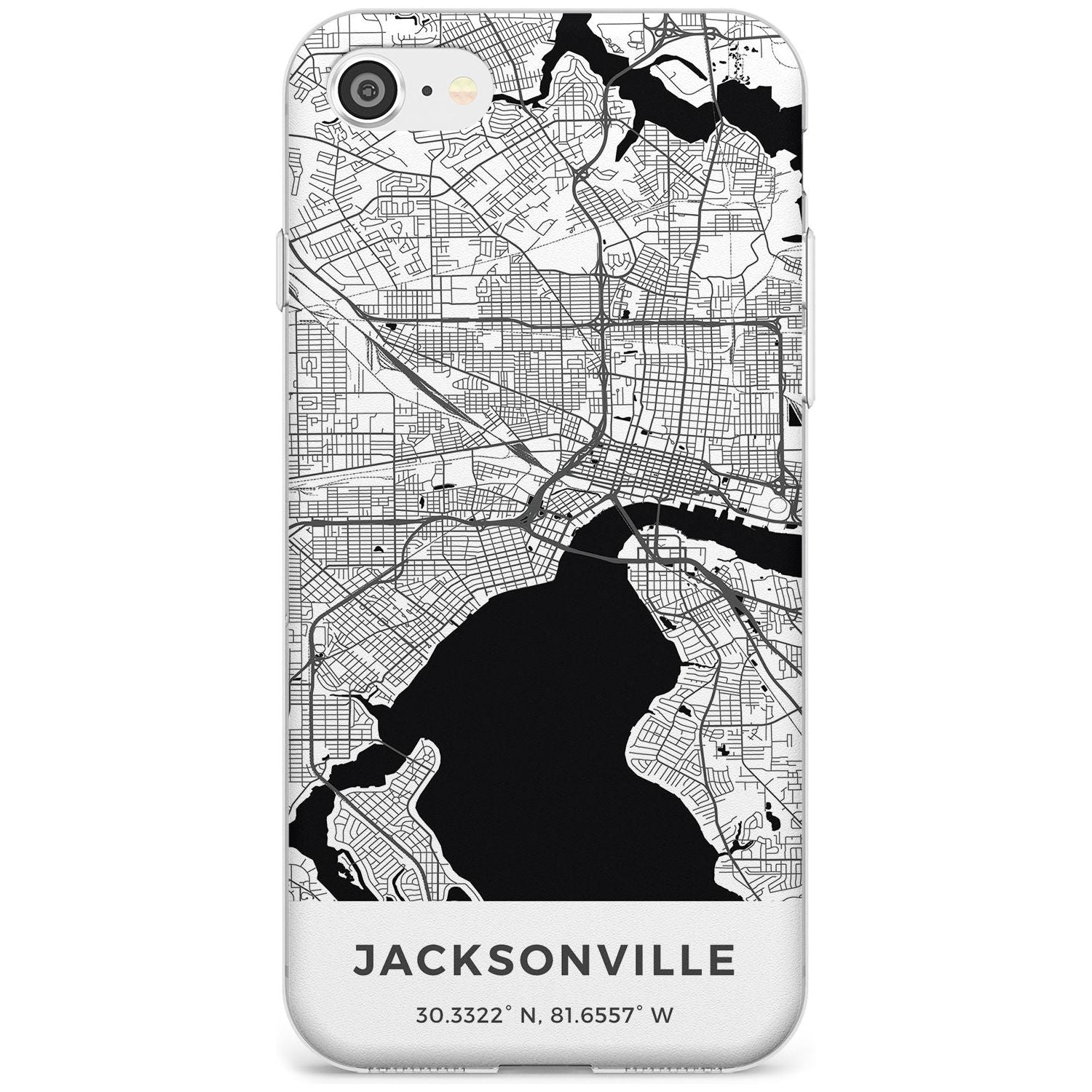 Map of Jacksonville, Florida Slim TPU Phone Case for iPhone SE 8 7 Plus