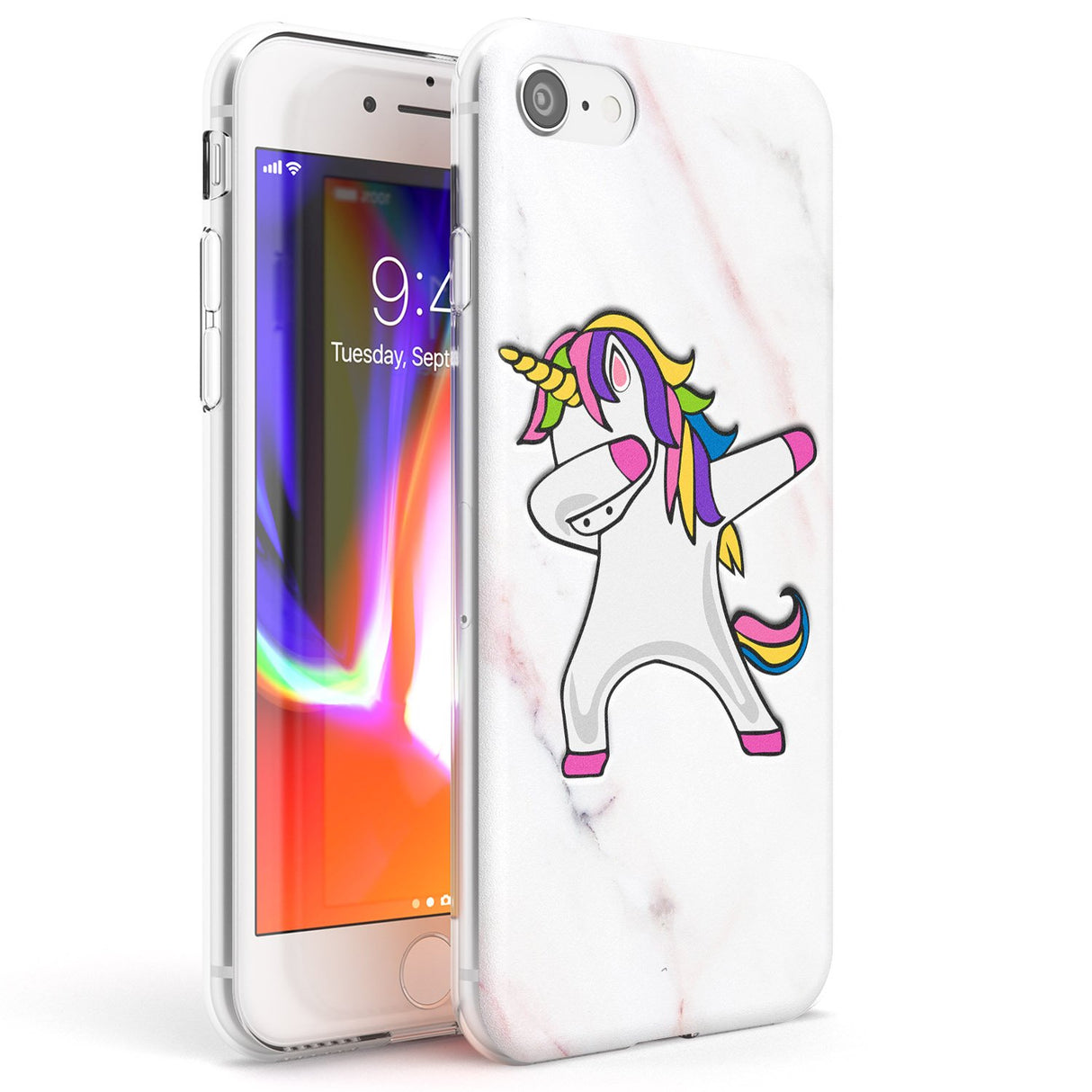 Designer Marble Unicorn Dab Phone Case iPhone 7/8 / Clear Case,iPhone SE / Clear Case Blanc Space