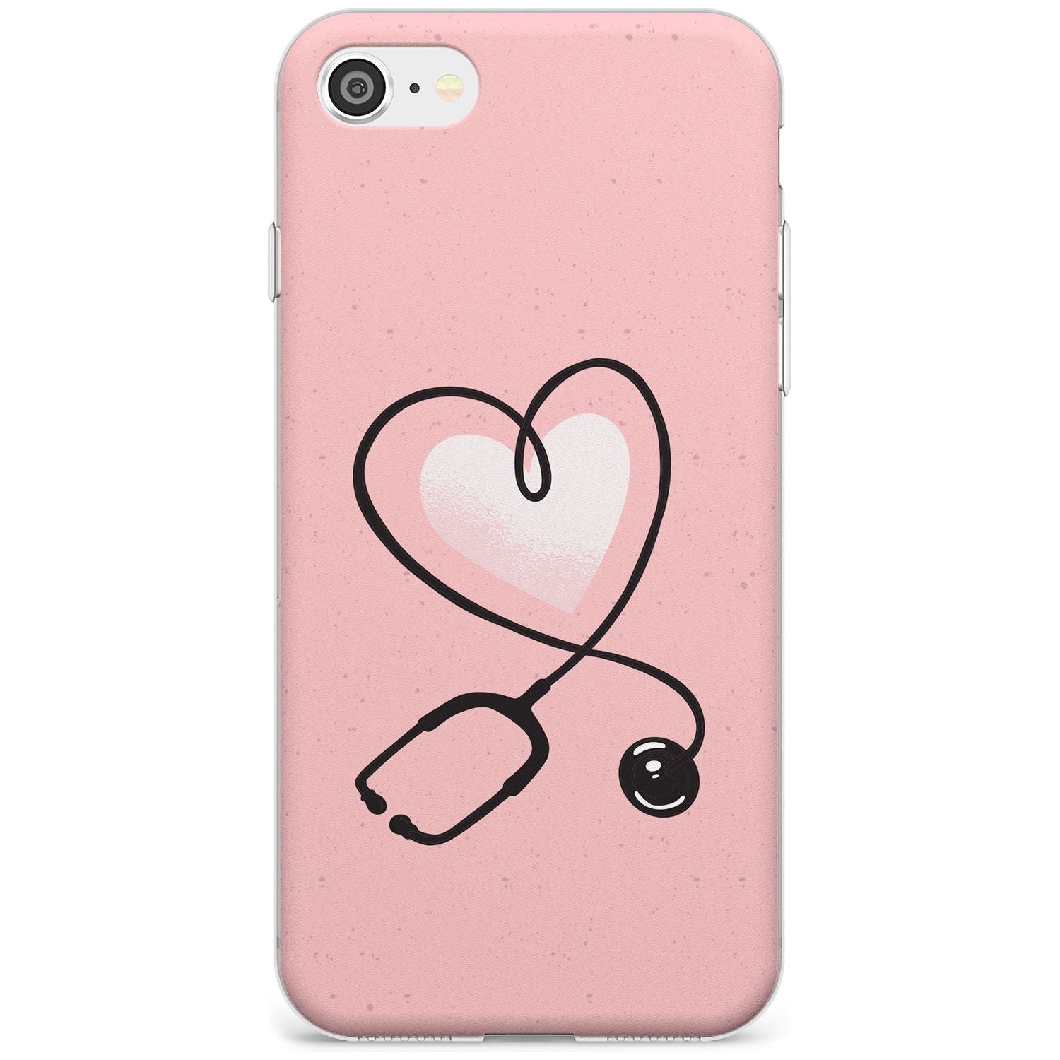 Medical Inspired Design Stethoscope Heart Slim TPU Phone Case for iPhone SE 8 7 Plus