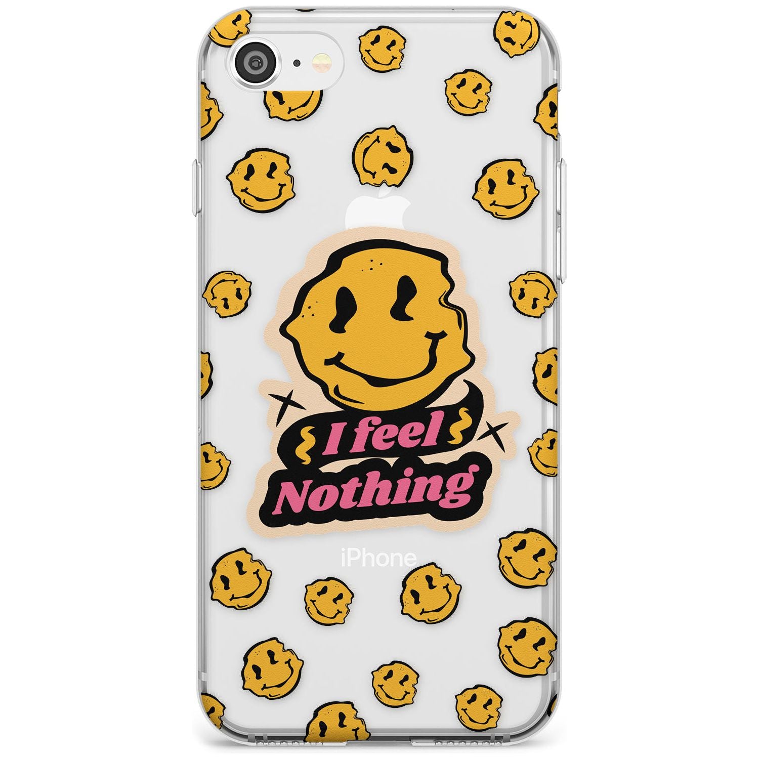 I feel nothing (Clear) Slim TPU Phone Case for iPhone SE 8 7 Plus