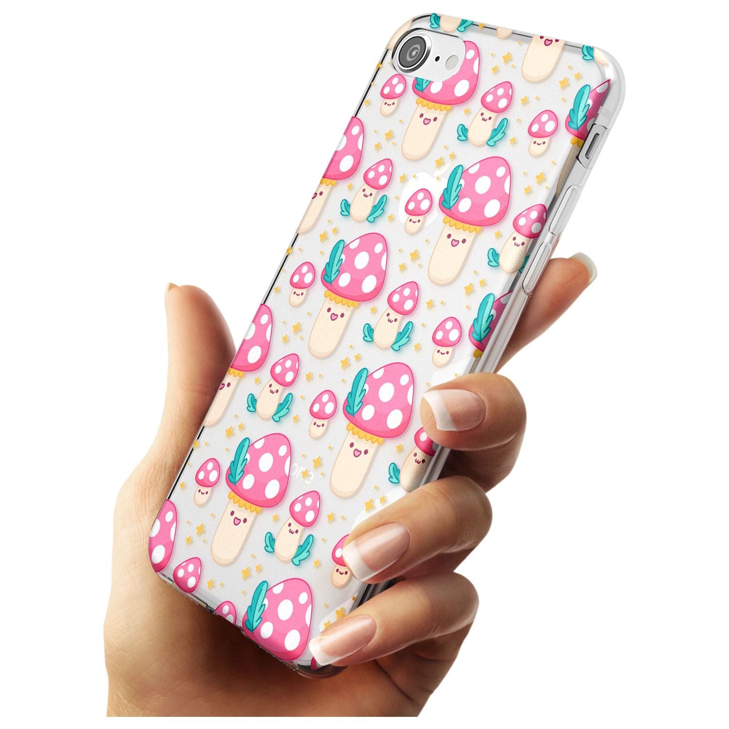 Cute Mushrooms Pattern Slim TPU Phone Case for iPhone SE 8 7 Plus