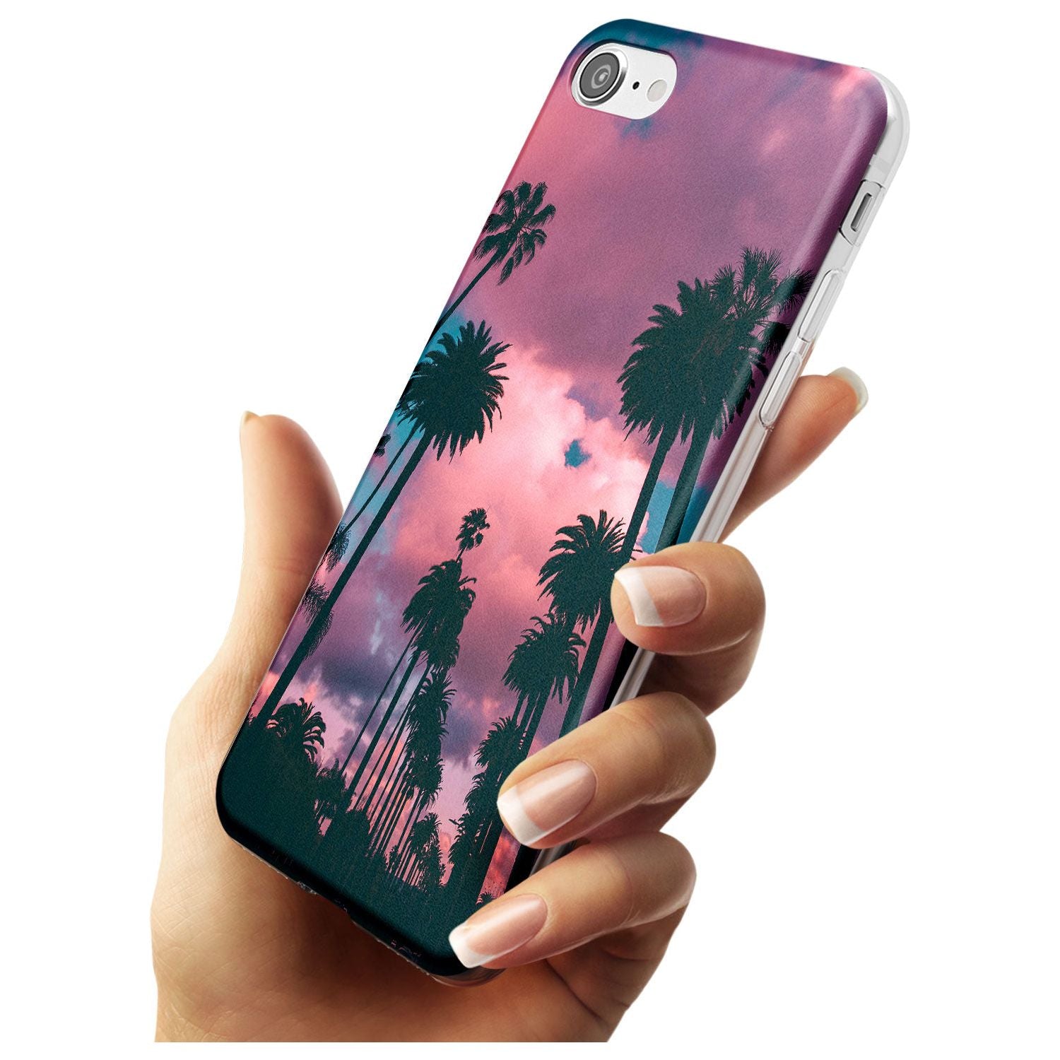 Palm Tree Sunset Photograph Slim TPU Phone Case for iPhone SE 8 7 Plus