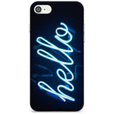 "Hello" Blue Cursive Neon Sign Slim TPU Phone Case for iPhone SE 8 7 Plus