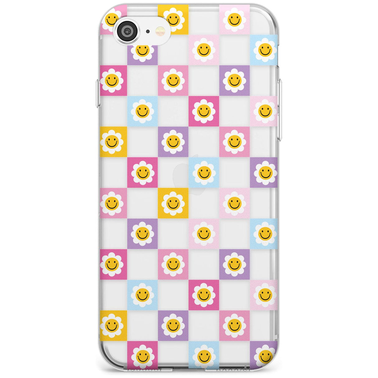 Daisy Squares Pattern Slim TPU Phone Case for iPhone SE 8 7 Plus