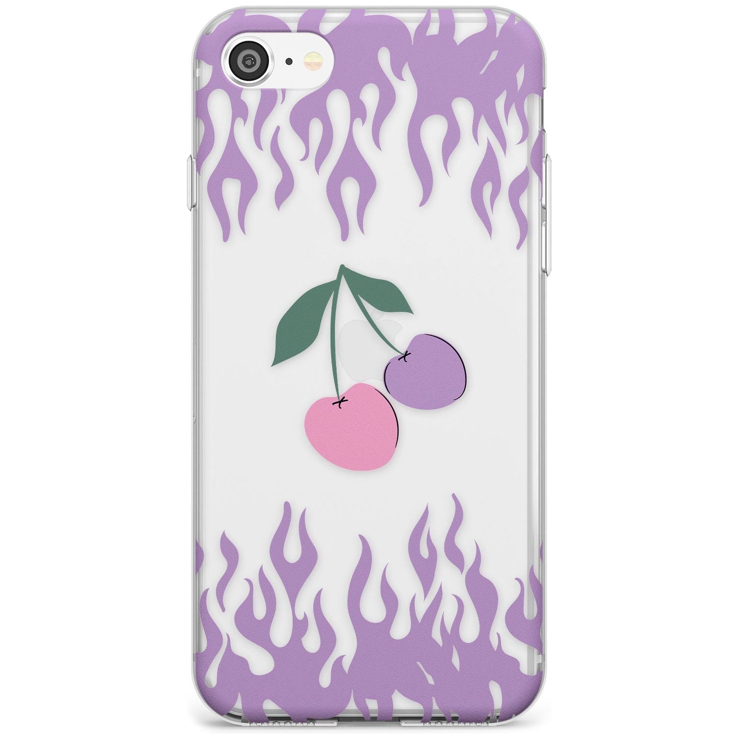 Cherries n' Flames Phone Case iPhone SE / Clear Case,iPhone 7/8 / Clear Case Blanc Space