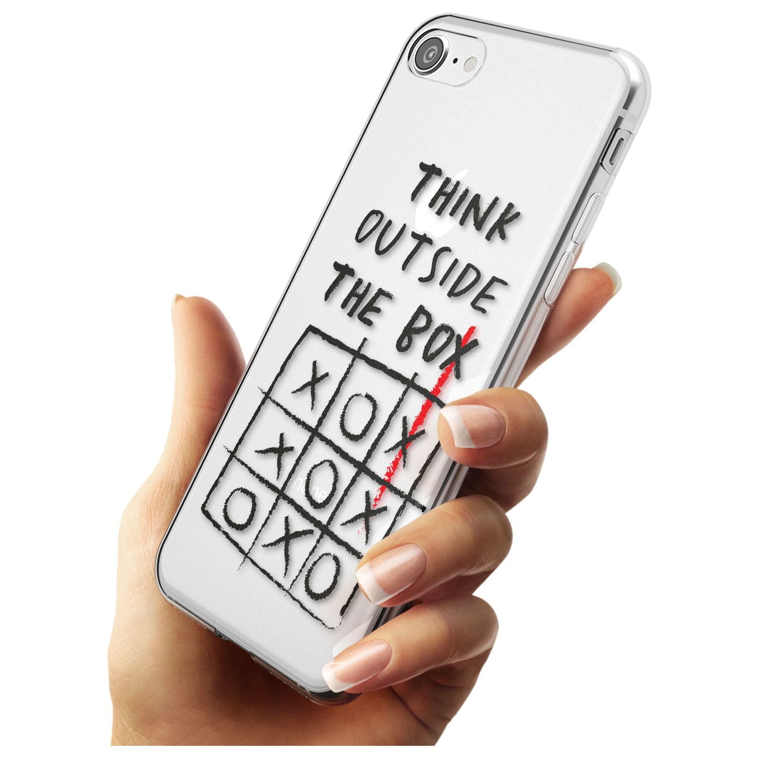 "Think Outside the Box" Slim TPU Phone Case for iPhone SE 8 7 Plus