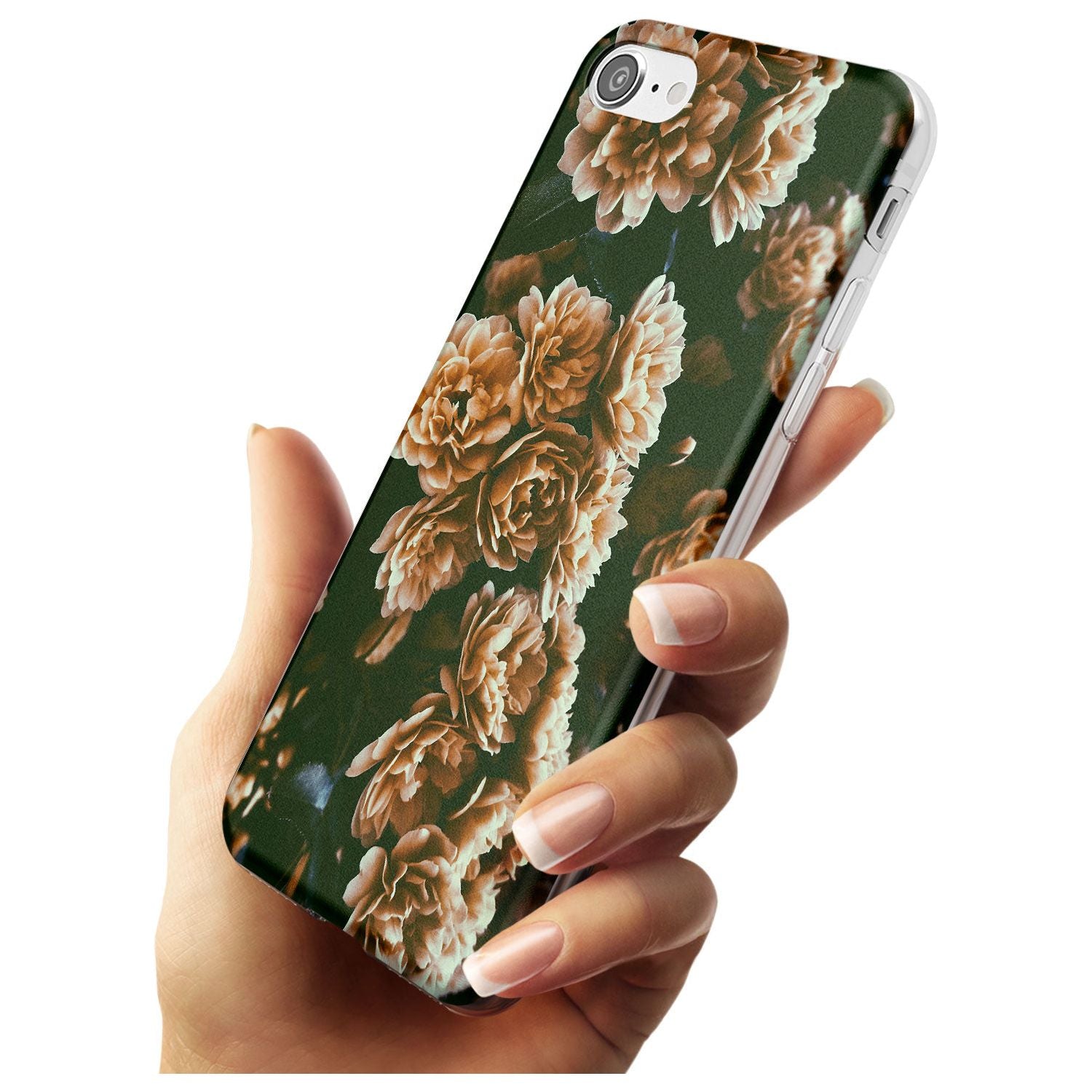 White Peonies - Real Floral Photographs Slim TPU Phone Case for iPhone SE 8 7 Plus