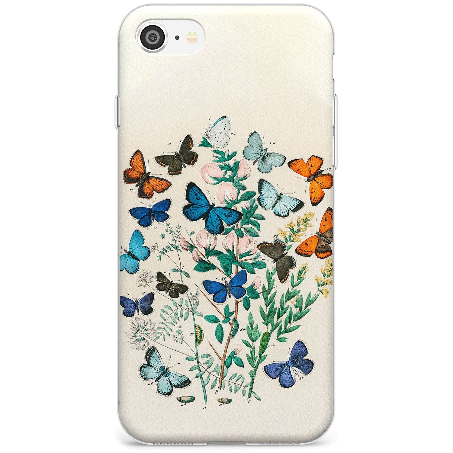 European Butterflies Phone Case iPhone SE / Clear Case,iPhone 7/8 / Clear Case Blanc Space