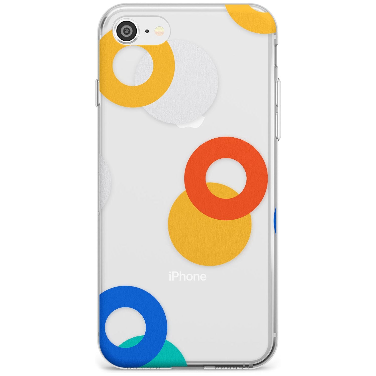 Abstract Mixed Circles Slim TPU Phone Case for iPhone SE 8 7 Plus