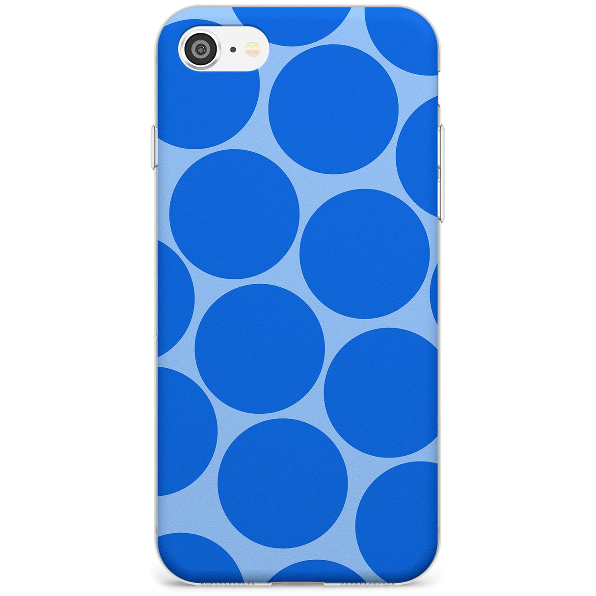 Abstract Retro Shapes: Blue Dots Black Impact Phone Case for iPhone SE 8 7 Plus