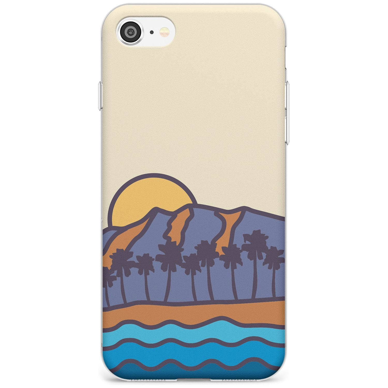 South Sunset Black Impact Phone Case for iPhone SE 8 7 Plus