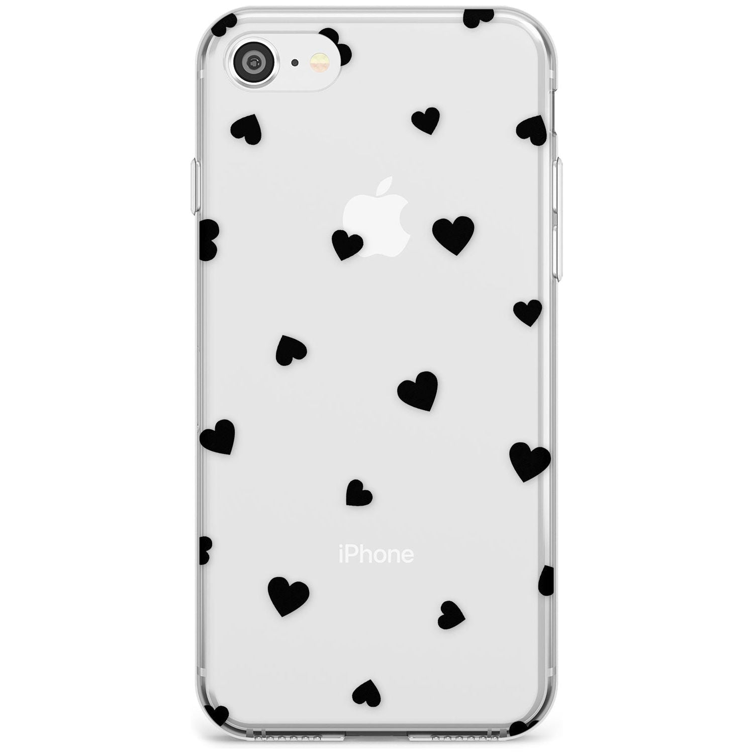Black Hearts Pattern Slim TPU Phone Case for iPhone SE 8 7 Plus
