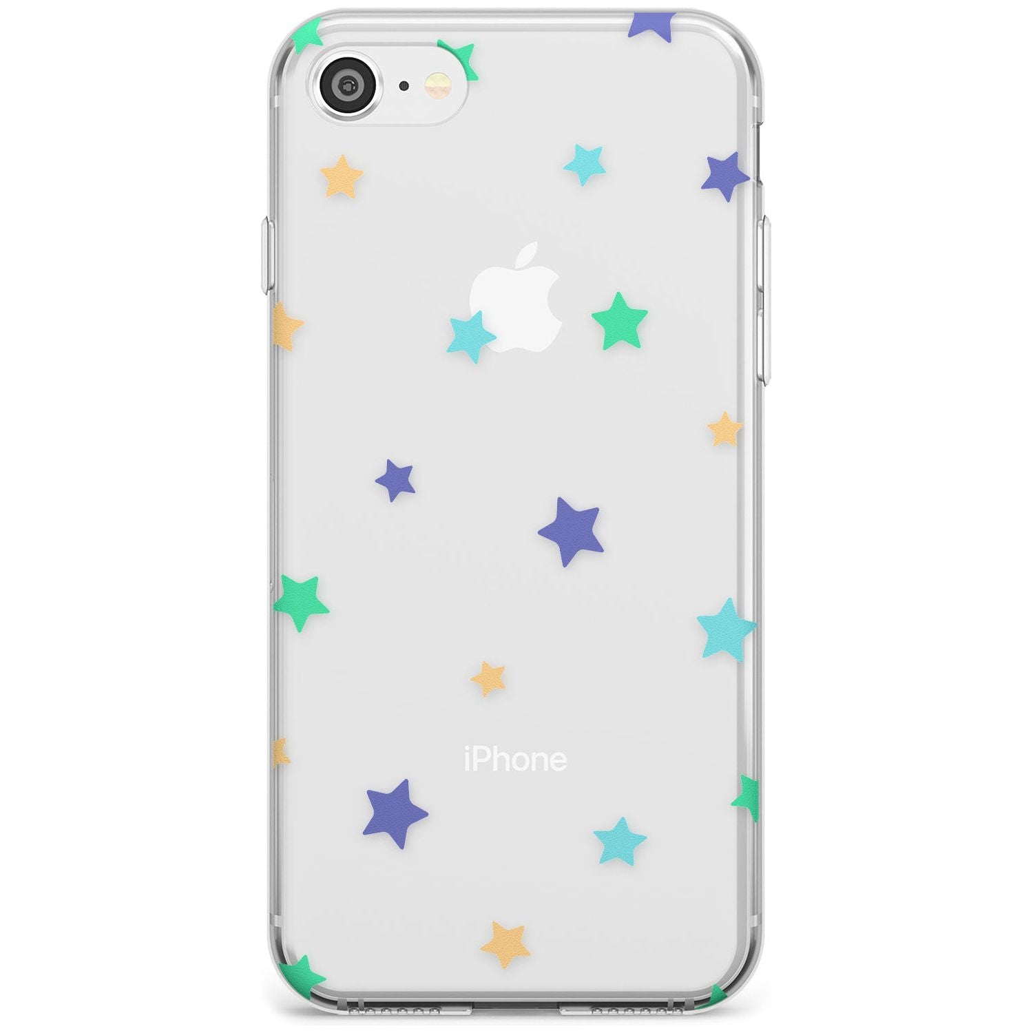 White Stars Pattern Slim TPU Phone Case for iPhone SE 8 7 Plus