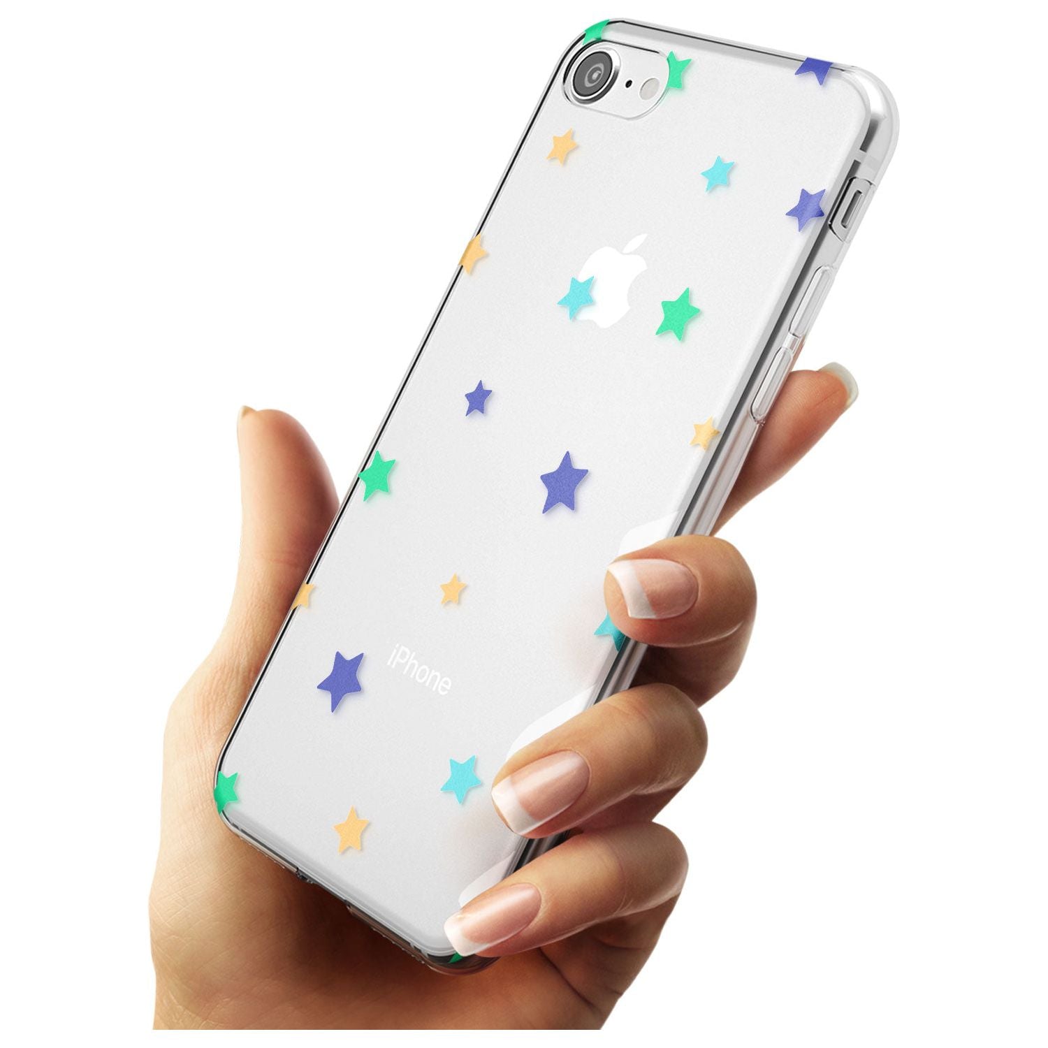 White Stars Pattern Slim TPU Phone Case for iPhone SE 8 7 Plus