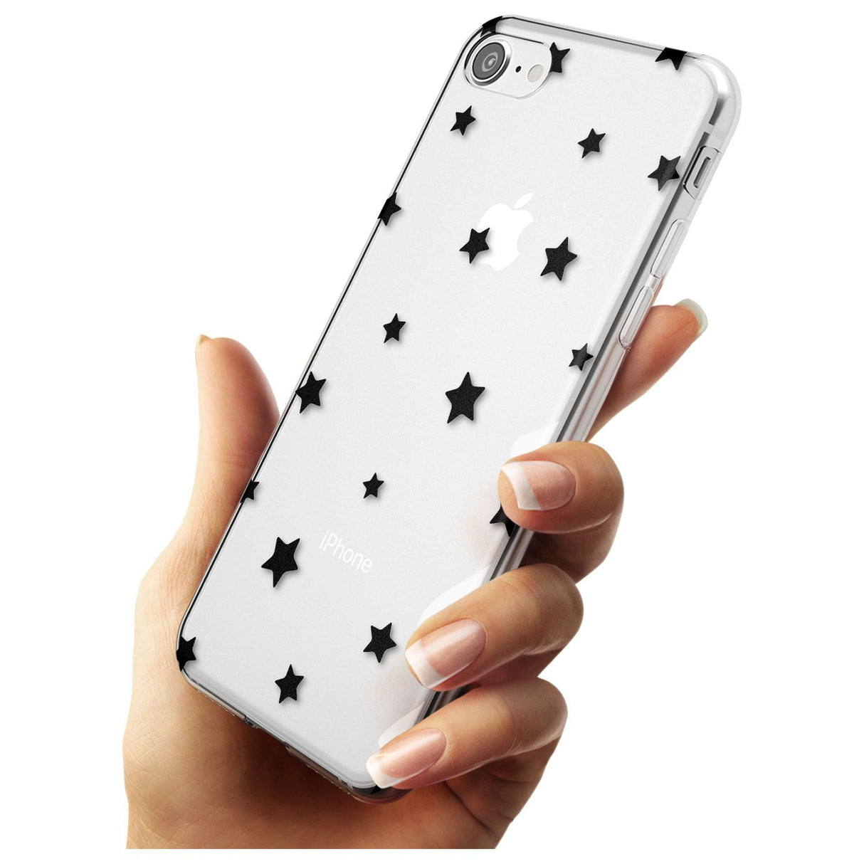 Black Stars Pattern Slim TPU Phone Case for iPhone SE 8 7 Plus