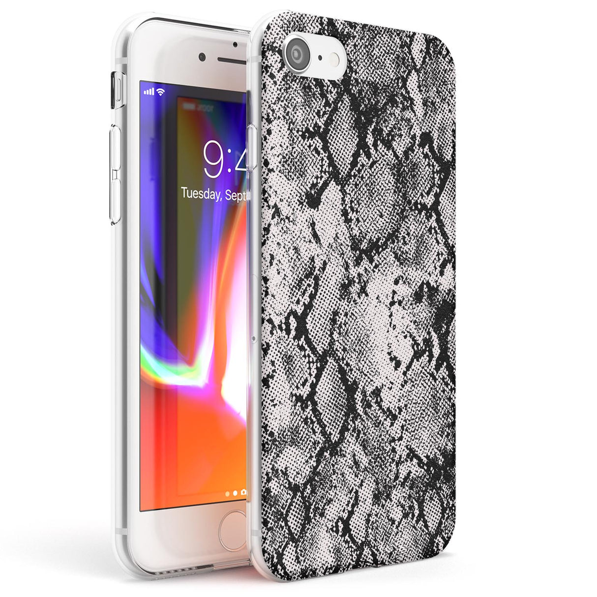 Pastel Snakeskin - Grey Phone Case iPhone 7/8 / Clear Case,iPhone SE / Clear Case Blanc Space