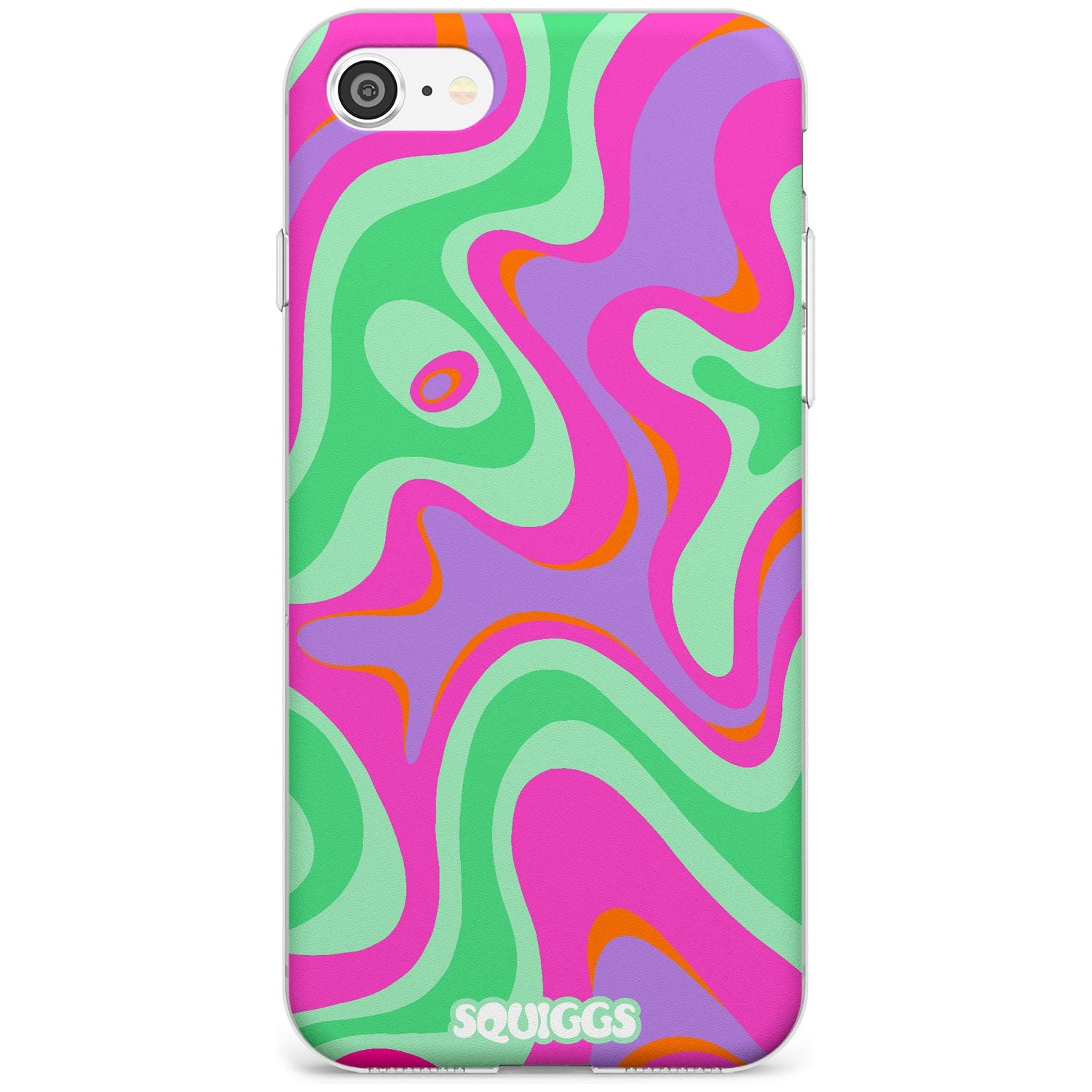 Pink Lava Black Impact Phone Case for iPhone SE 8 7 Plus