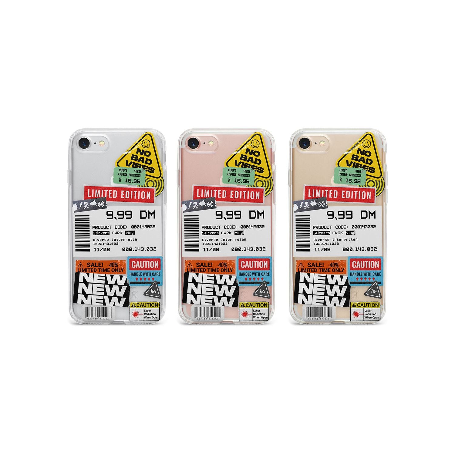 Barcode Sticker Mix Phone Case for iPhone SE