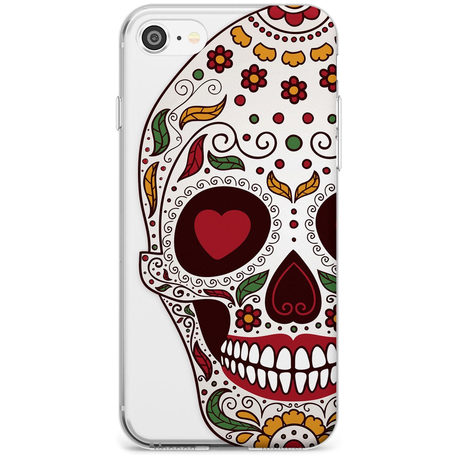 Autumn Sugar Skull Phone Case iPhone SE / Clear Case,iPhone 7/8 / Clear Case Blanc Space