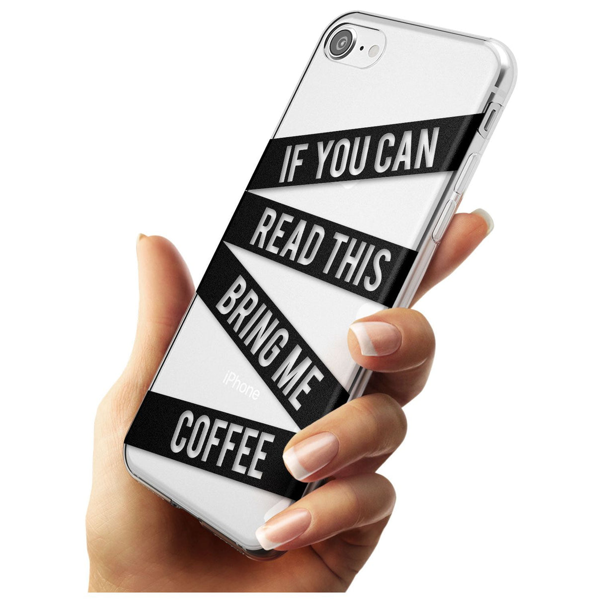 Black Stripes Bring Me Coffee Slim TPU Phone Case for iPhone SE 8 7 Plus