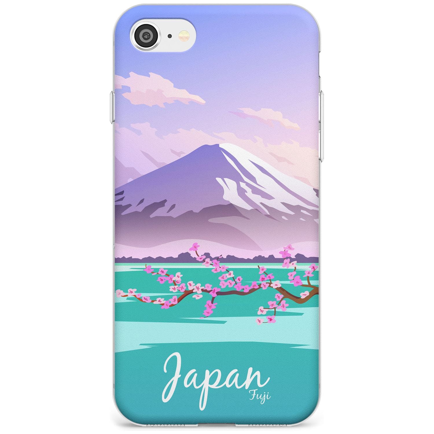 Vintage Travel Poster Japan Slim TPU Phone Case for iPhone SE 8 7 Plus