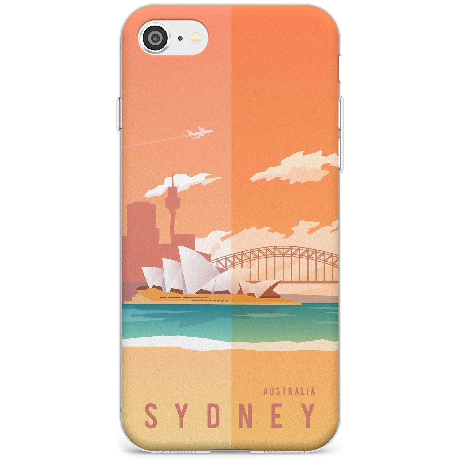 Vintage Travel Poster Sydney Slim TPU Phone Case for iPhone SE 8 7 Plus