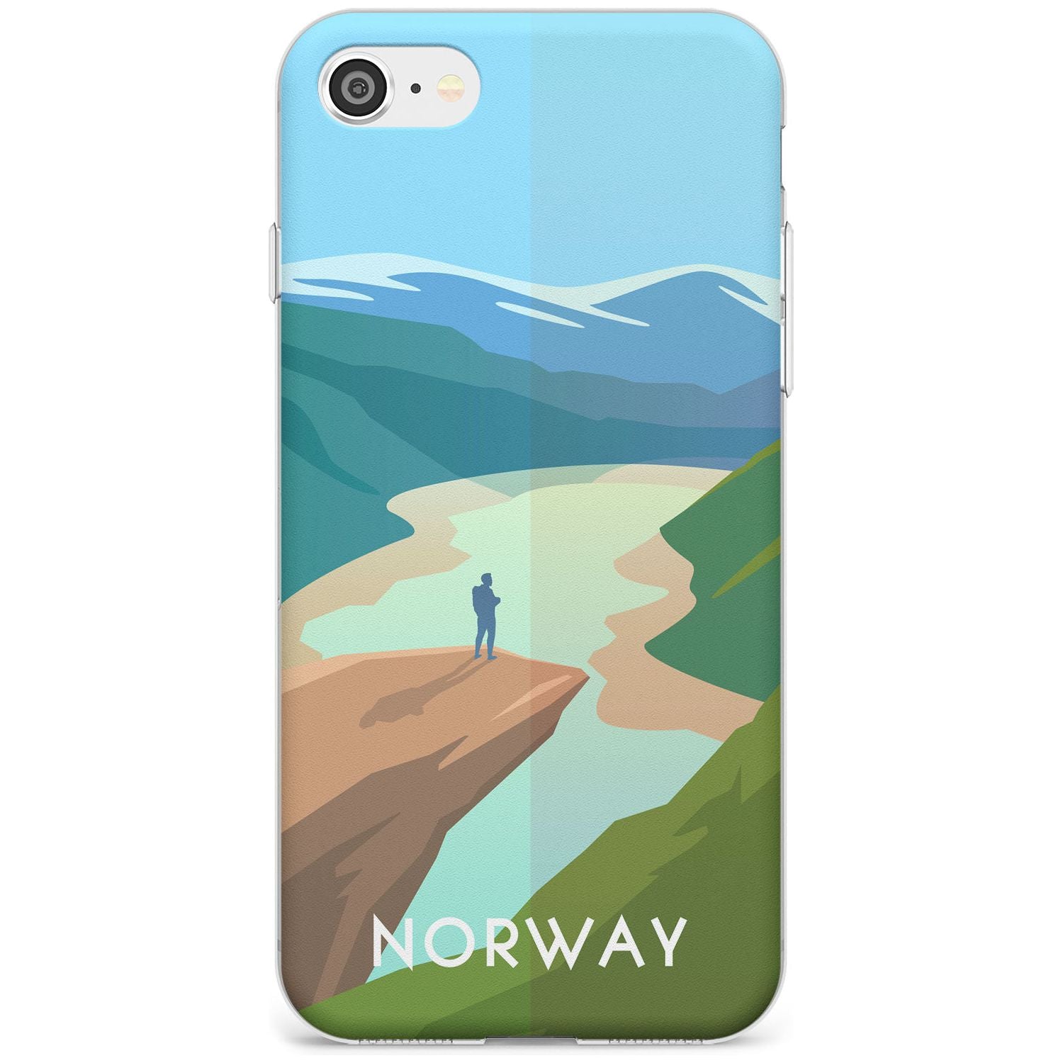 Vintage Travel Poster Norway Slim TPU Phone Case for iPhone SE 8 7 Plus