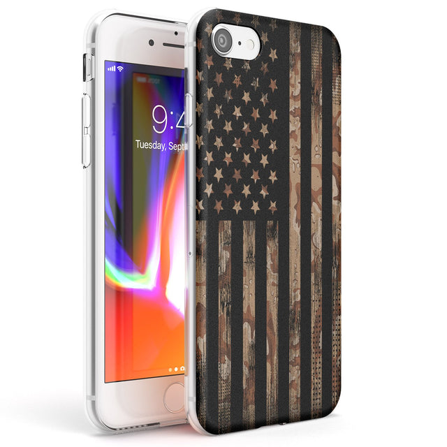 American Flag Camo Phone Case iPhone 7/8 / Clear Case,iPhone SE / Clear Case Blanc Space