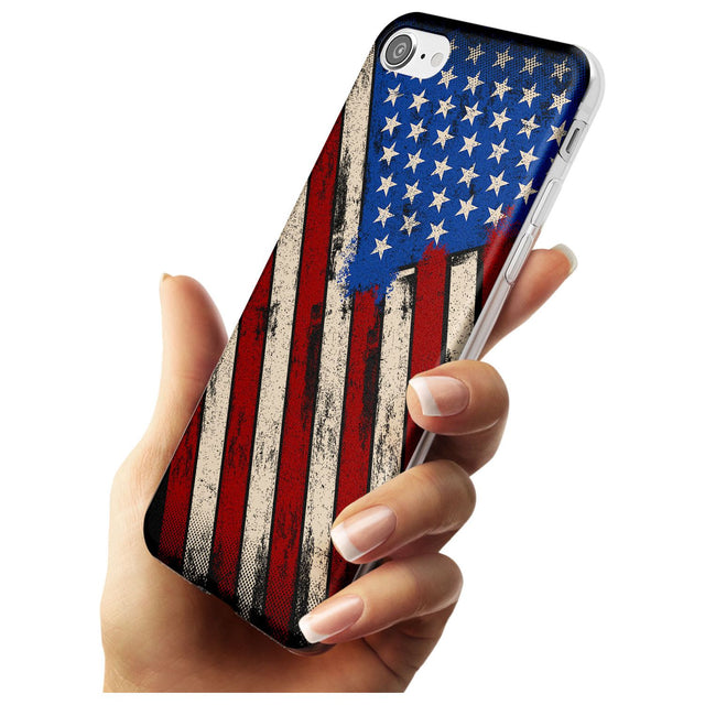 Distressed US Flag Slim TPU Phone Case for iPhone SE 8 7 Plus