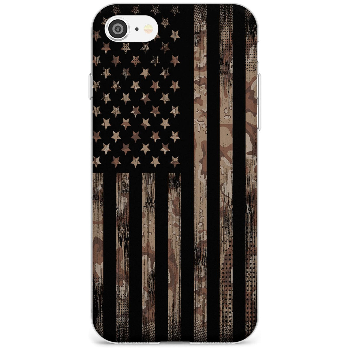 Desert Camo US Flag Slim TPU Phone Case for iPhone SE 8 7 Plus