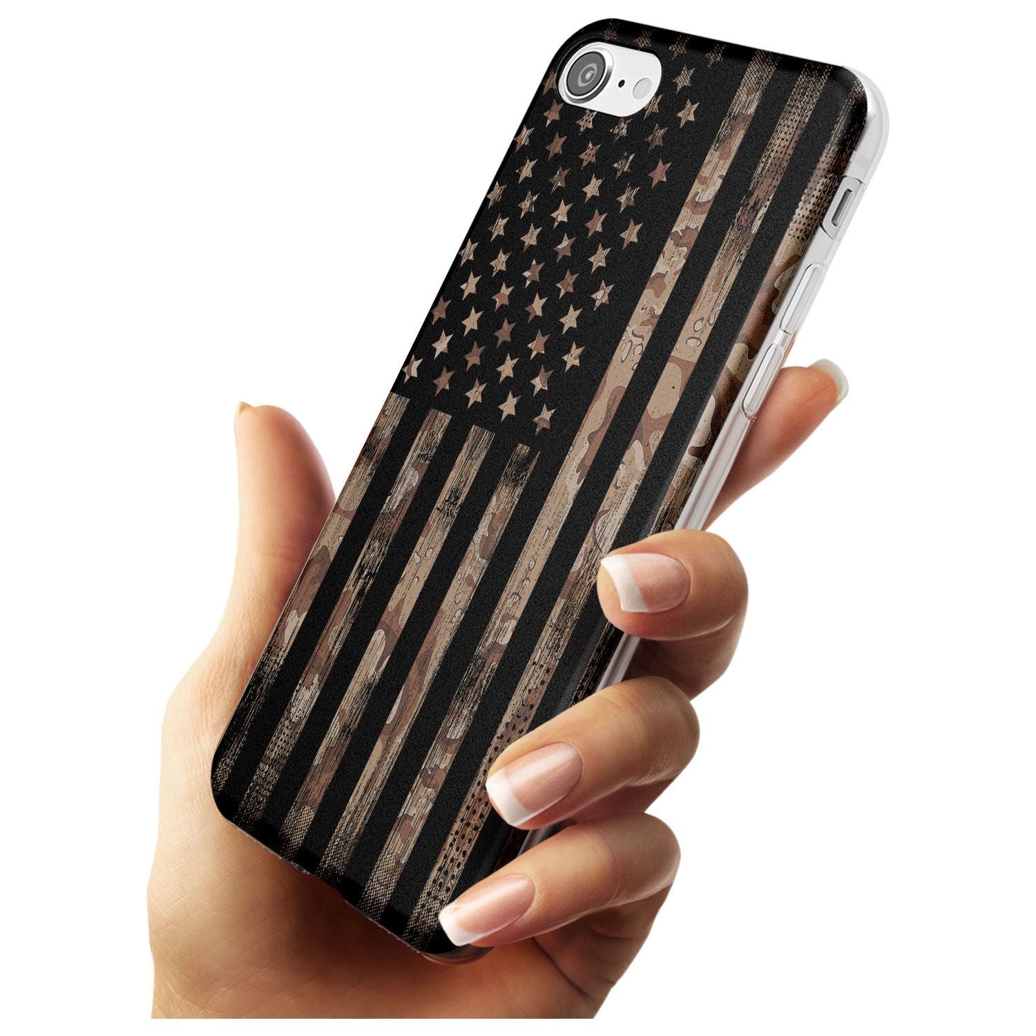 Desert Camo US Flag Slim TPU Phone Case for iPhone SE 8 7 Plus