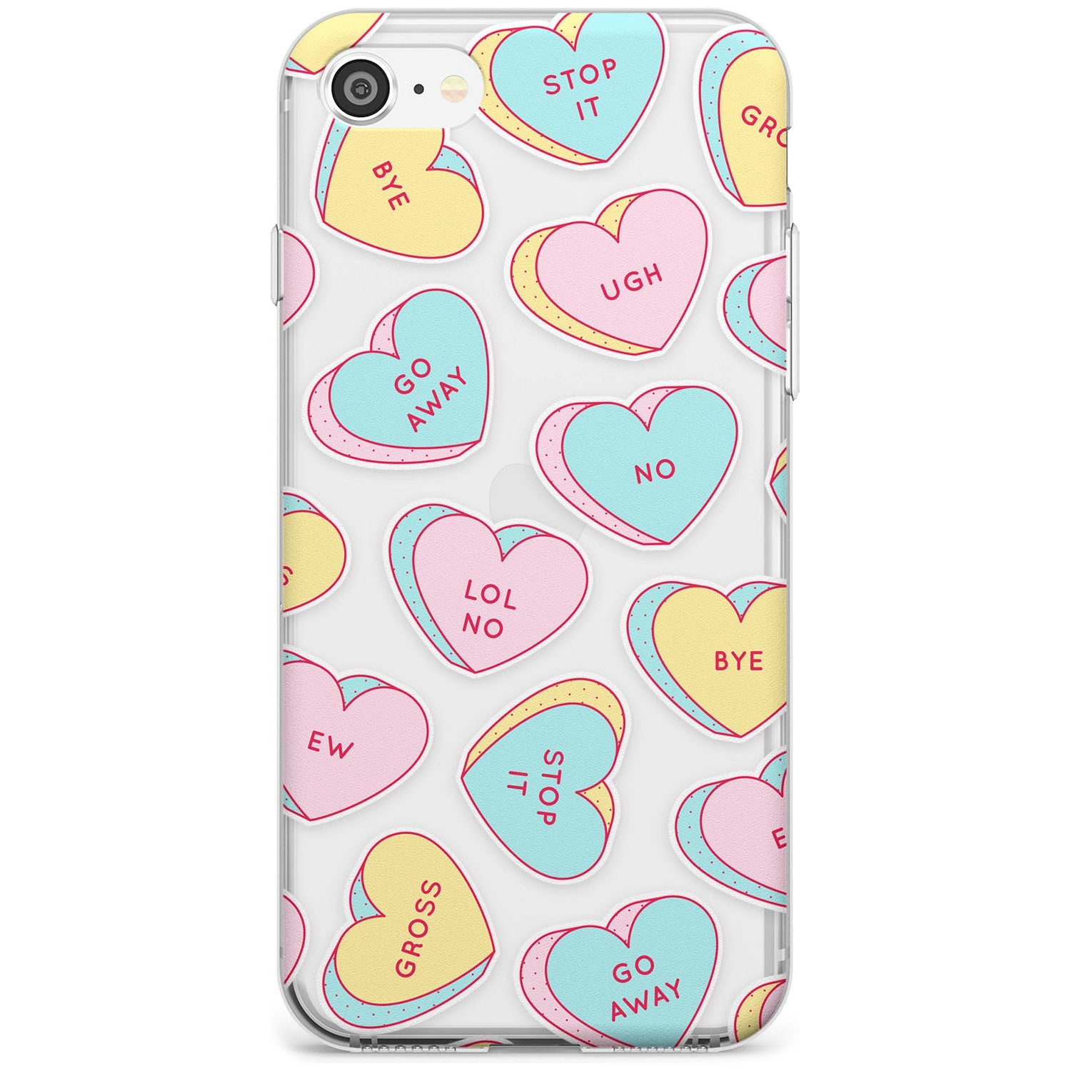 Sarcastic Love Hearts Black Impact Phone Case for iPhone SE 8 7 Plus