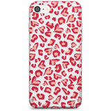 Heart Leopard Print Black Impact Phone Case for iPhone SE 8 7 Plus