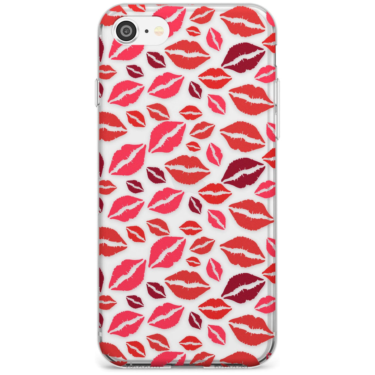 Lips Pattern Black Impact Phone Case for iPhone SE 8 7 Plus