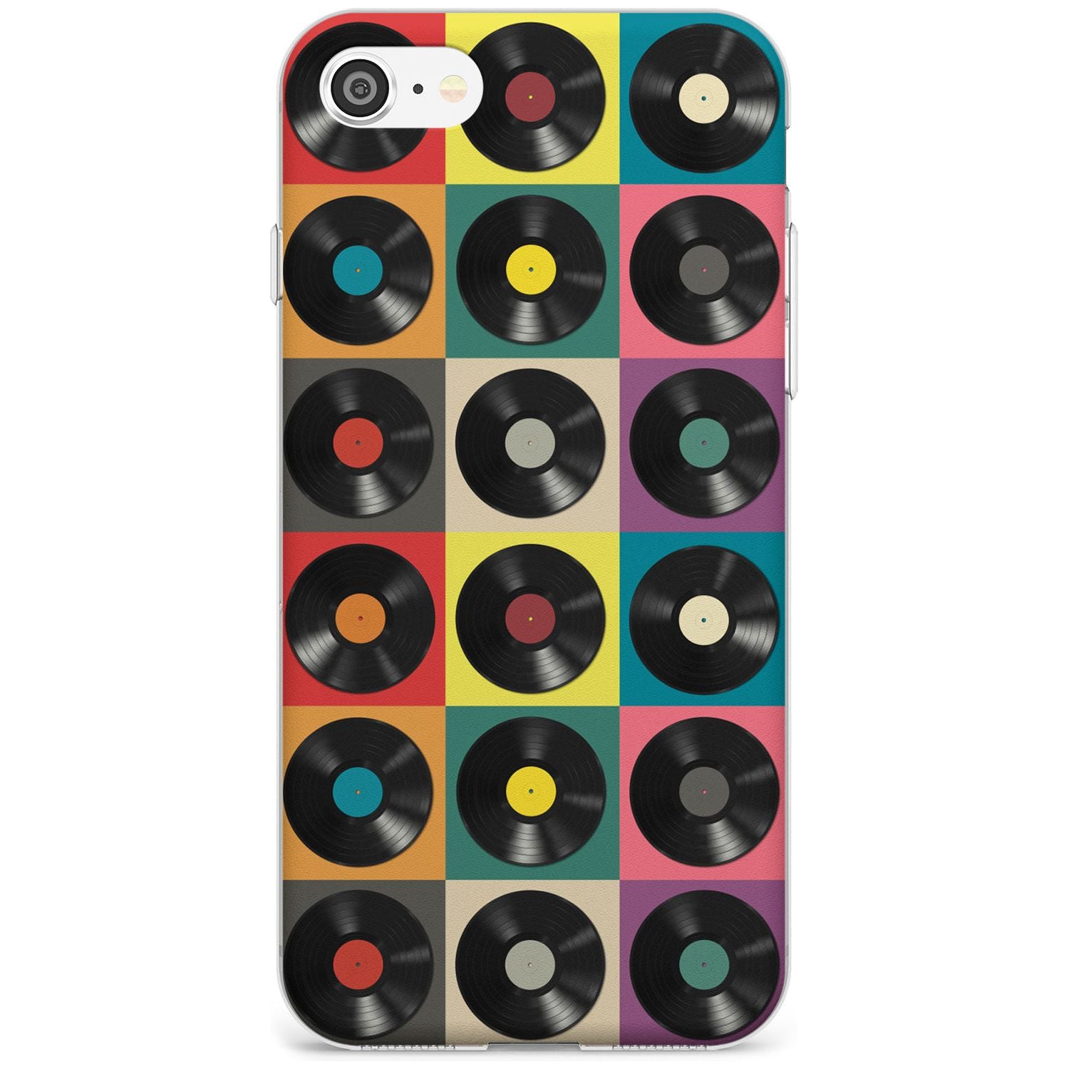 Vinyl Record Pattern Slim TPU Phone Case for iPhone SE 8 7 Plus
