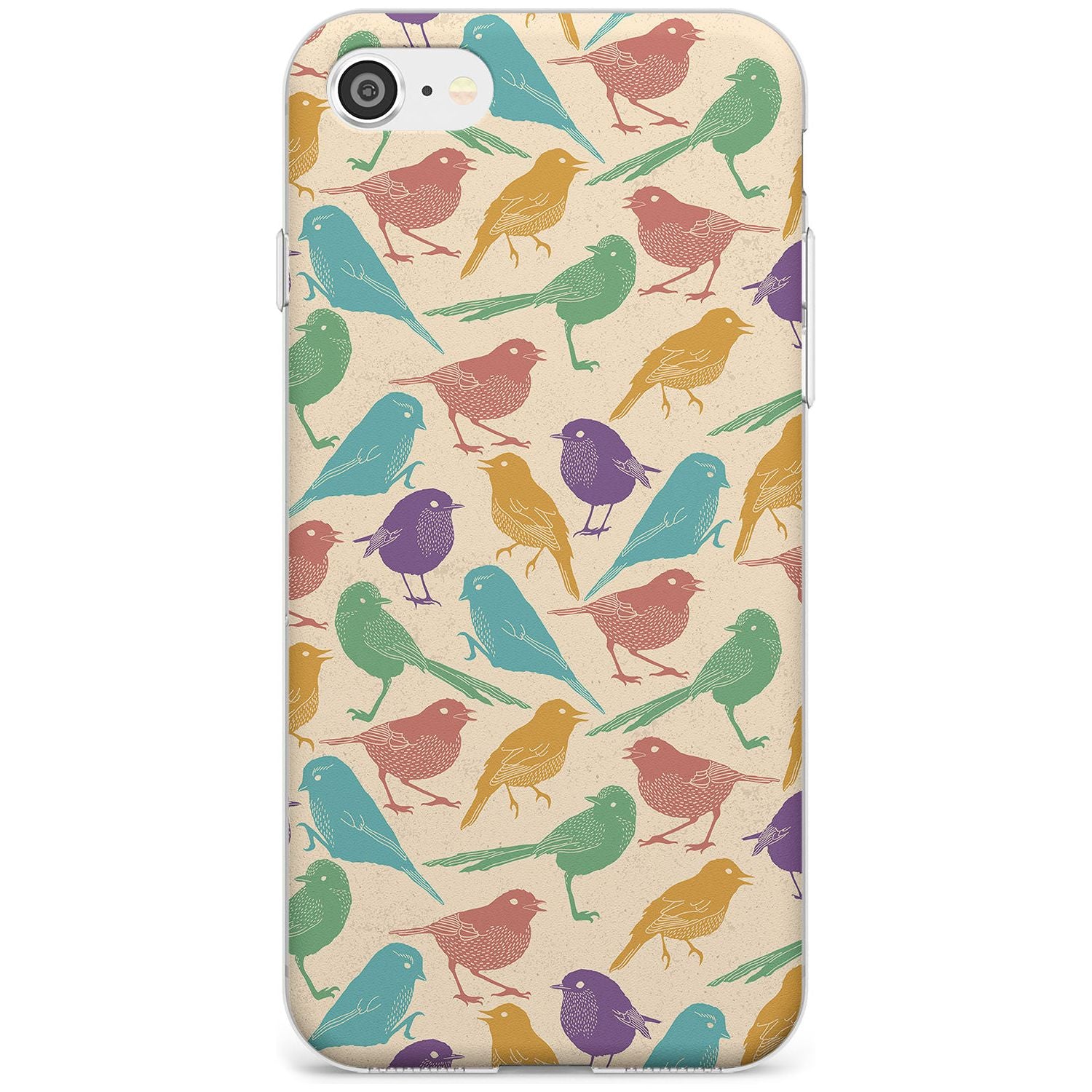 Colourful Feathered Friends Bird Slim TPU Phone Case for iPhone SE 8 7 Plus