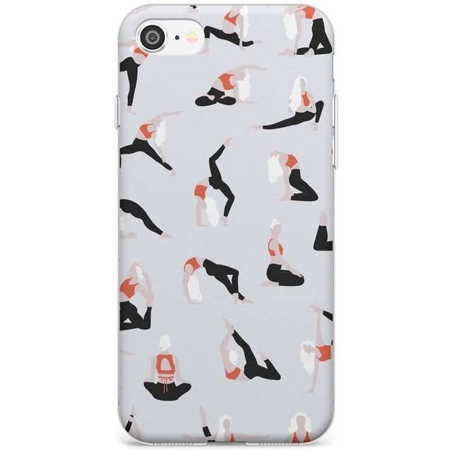 Yoga Poses Black Impact Phone Case for iPhone SE 8 7 Plus