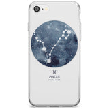 Pisces Zodiac Transparent Design - Blue Slim TPU Phone Case for iPhone SE 8 7 Plus