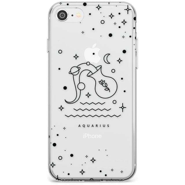 Aquarius Emblem - Transparent Design Slim TPU Phone Case for iPhone SE 8 7 Plus