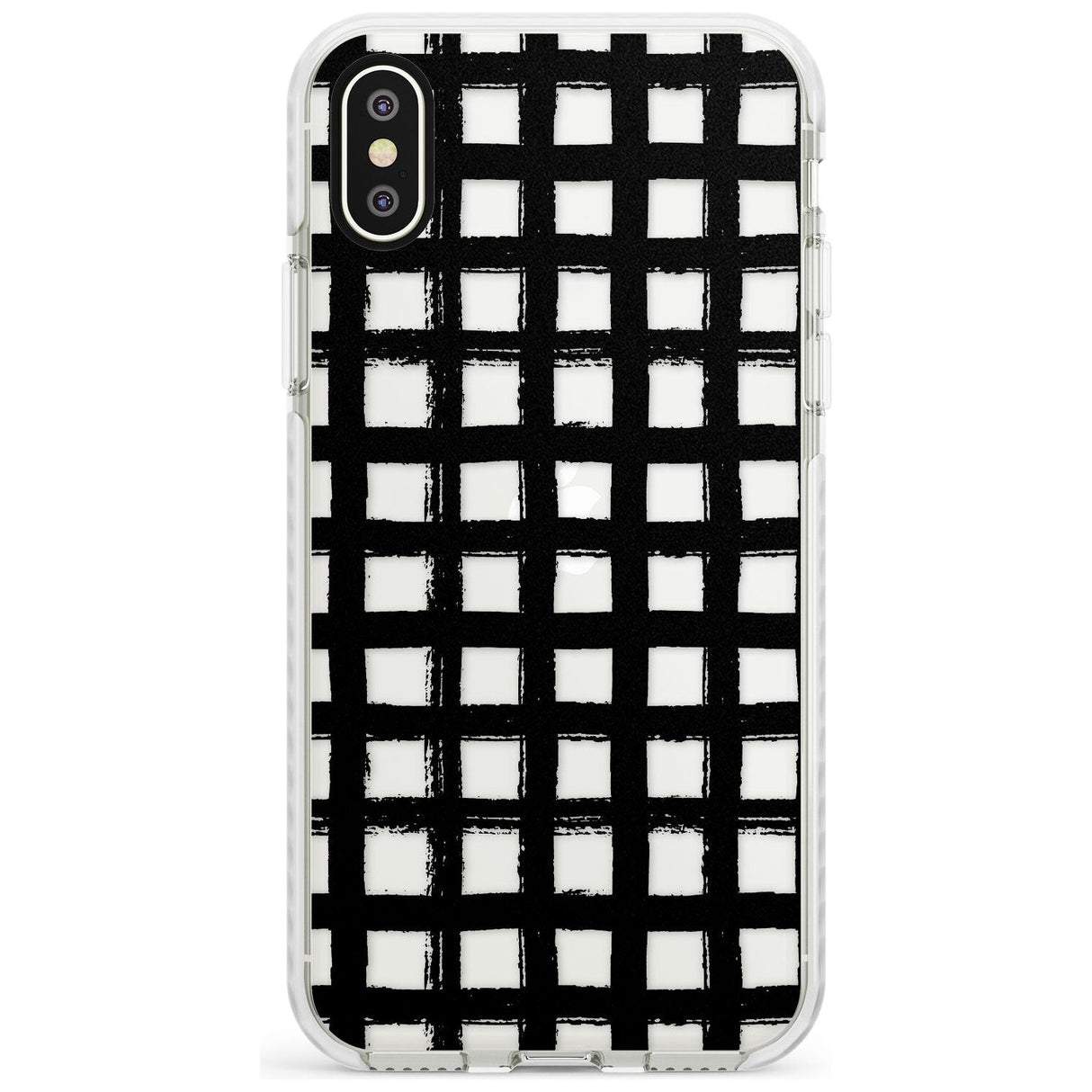 Messy Black Grid - Clear Slim TPU Phone Case Warehouse X XS Max XR