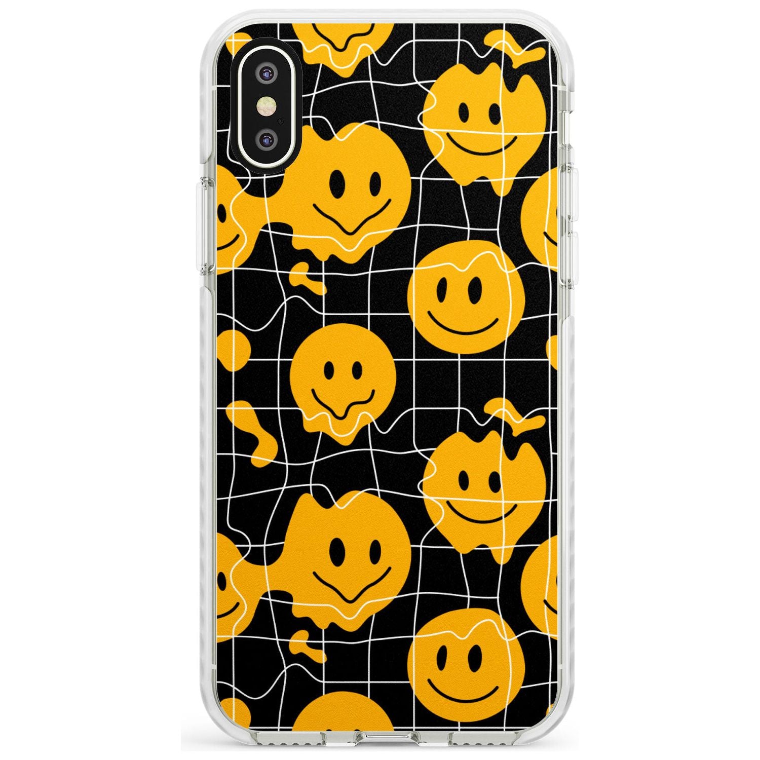 Acid Face Grid Pattern Impact Phone Case for iPhone X XS Max XR