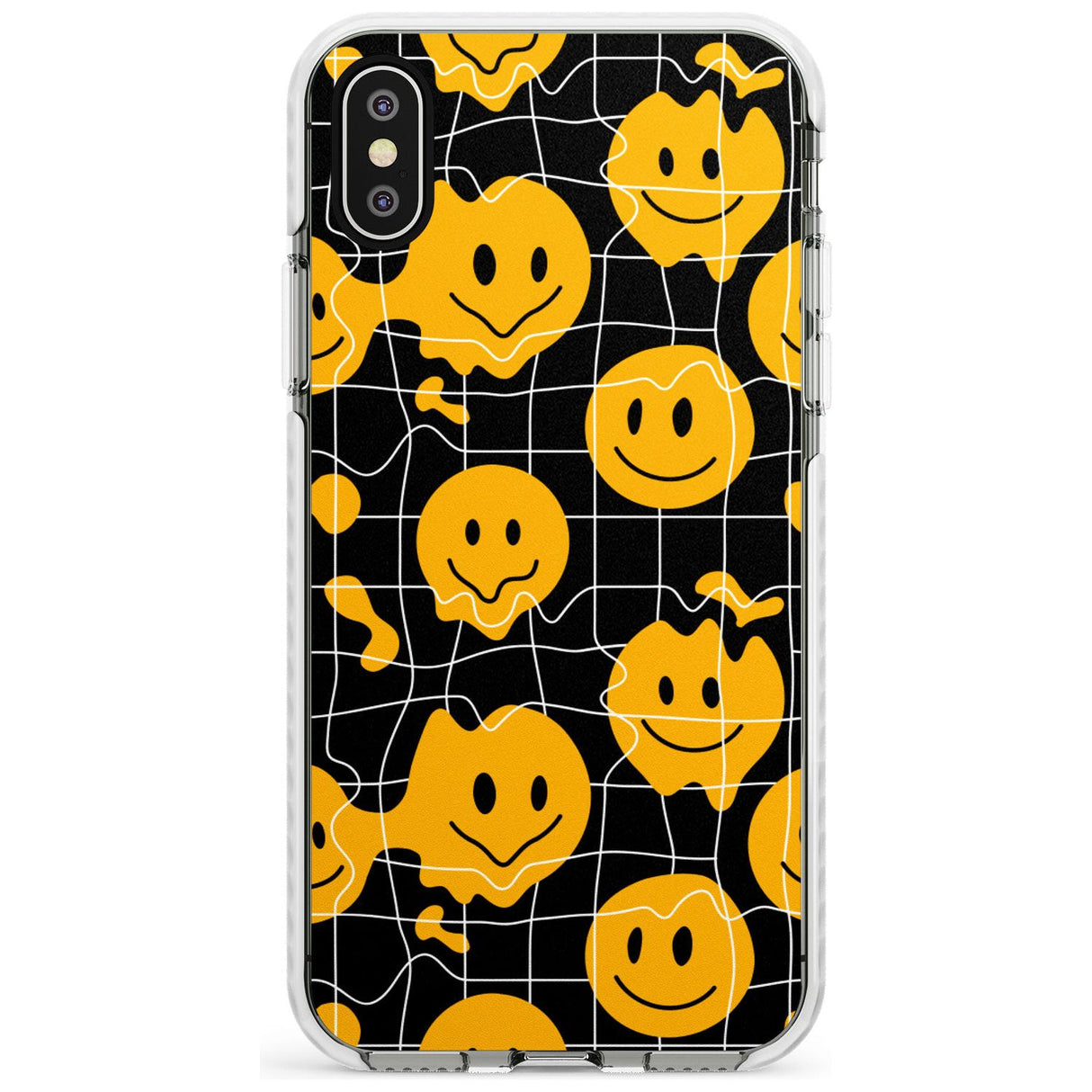 Acid Face Grid Pattern Impact Phone Case for iPhone X XS Max XR