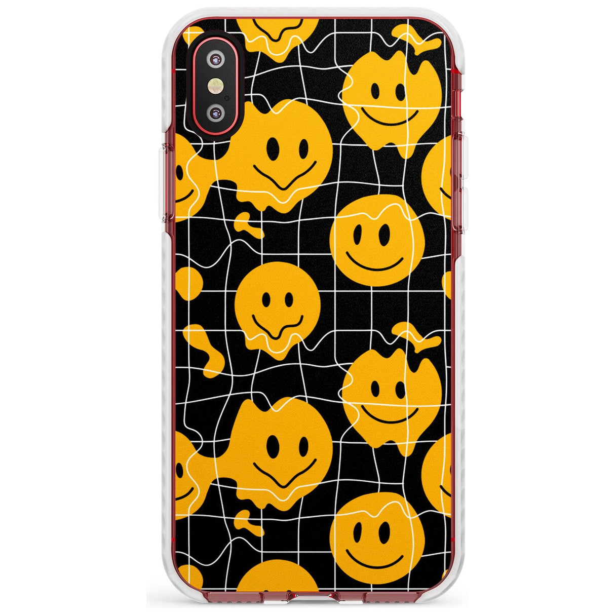 Acid Face Grid Pattern Impact Phone Case for iPhone X XS Max XR