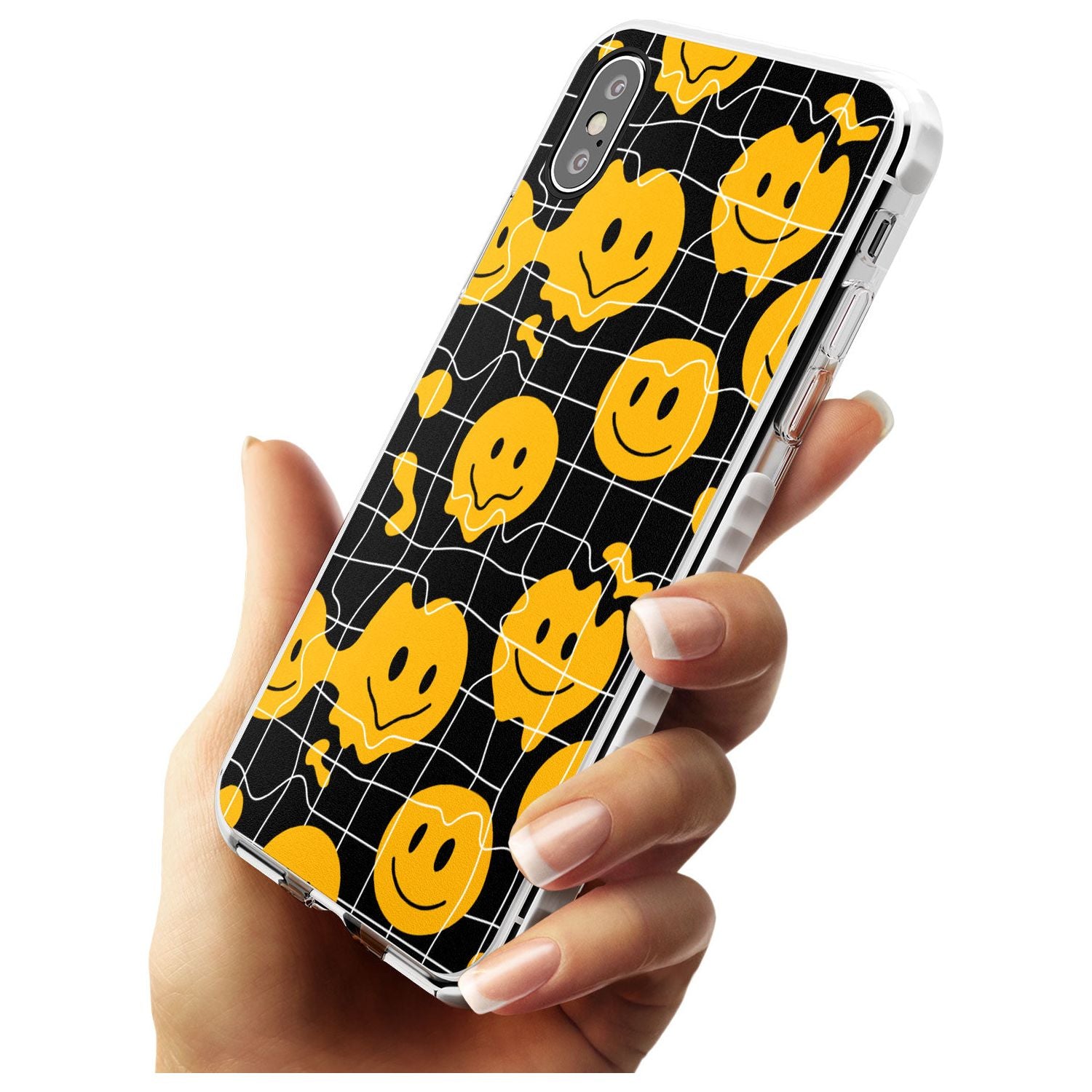 Acid Face Grid Pattern Impact Phone Case for iPhone X XS Max XR