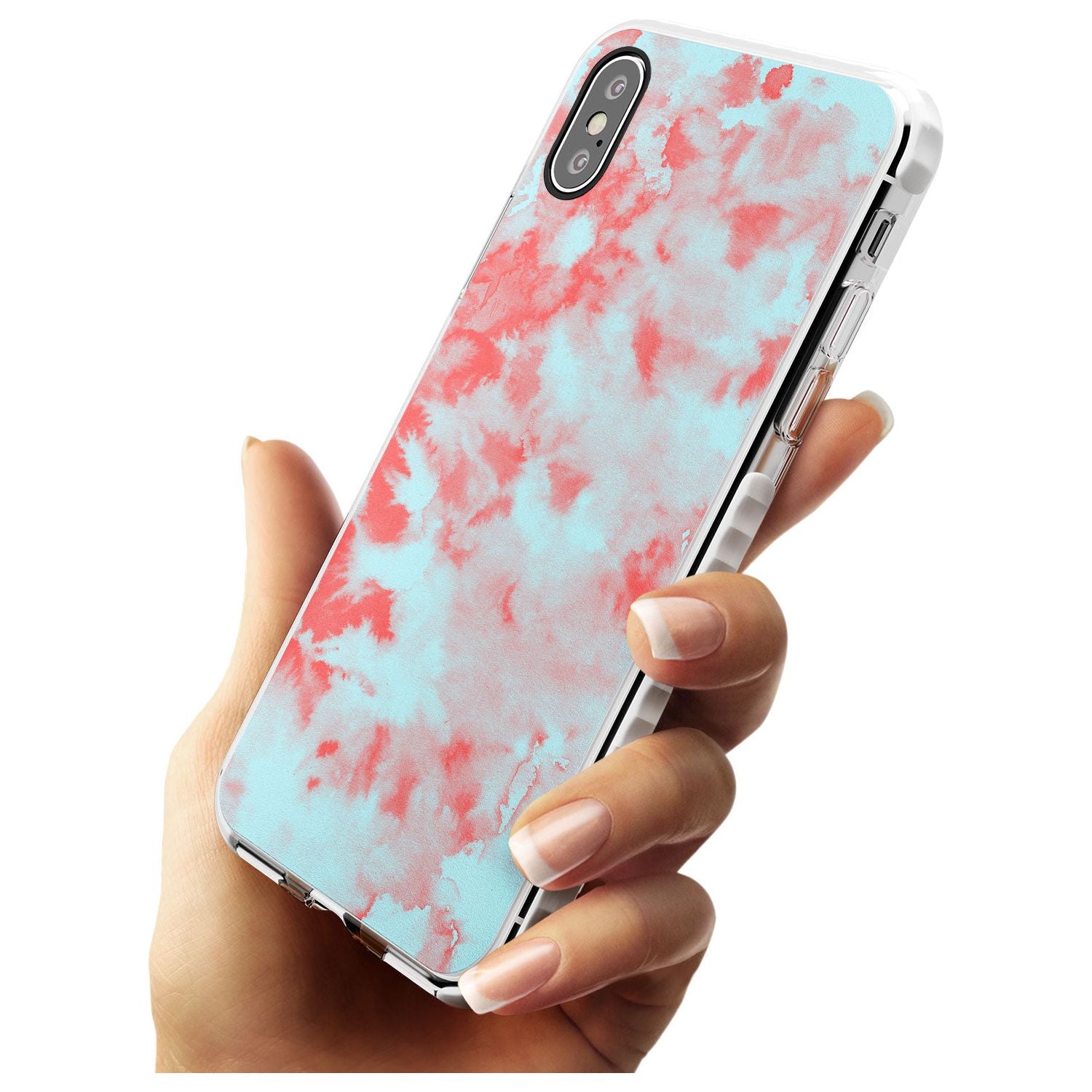 Red & Blue Acid Wash Tie-Dye Pattern Impact Phone Case for iPhone X XS Max XR