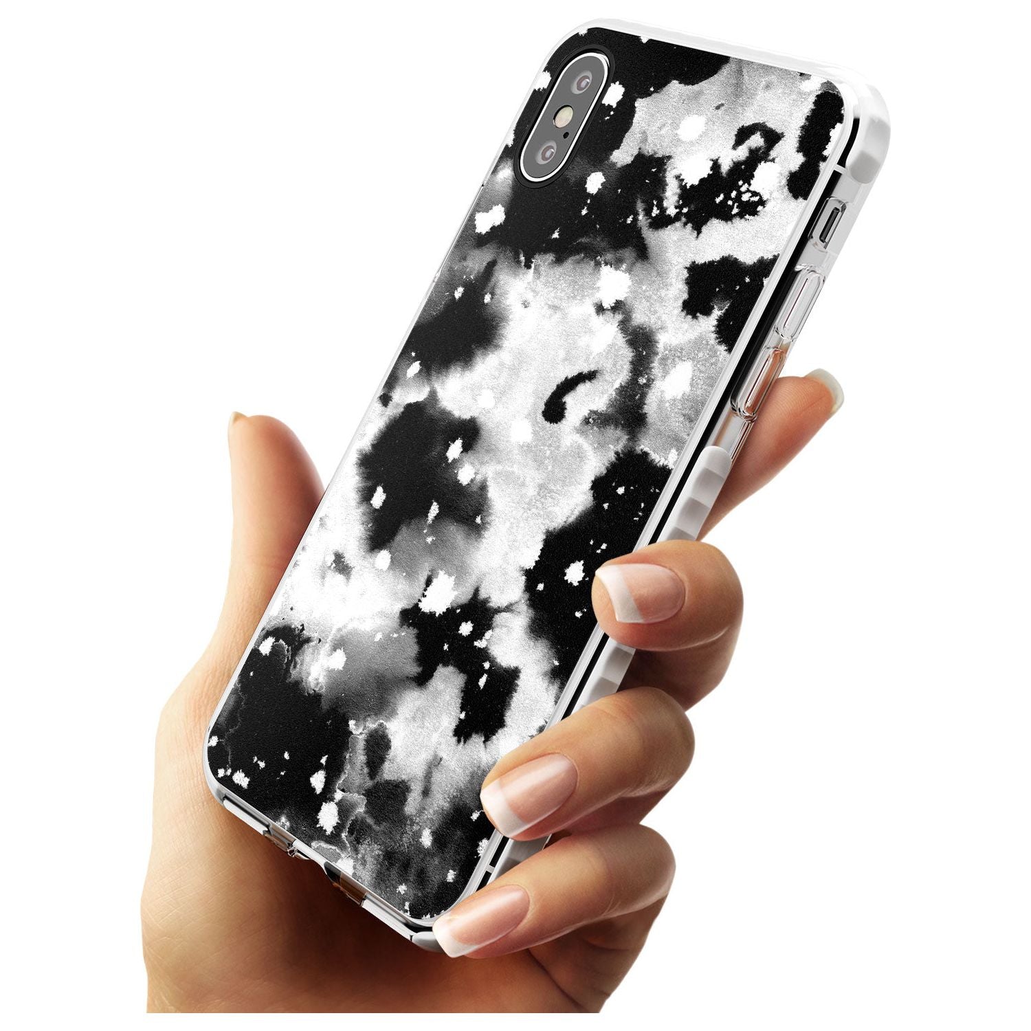 Black & White Acid Wash Tie-Dye Pattern Impact Phone Case for iPhone X XS Max XR