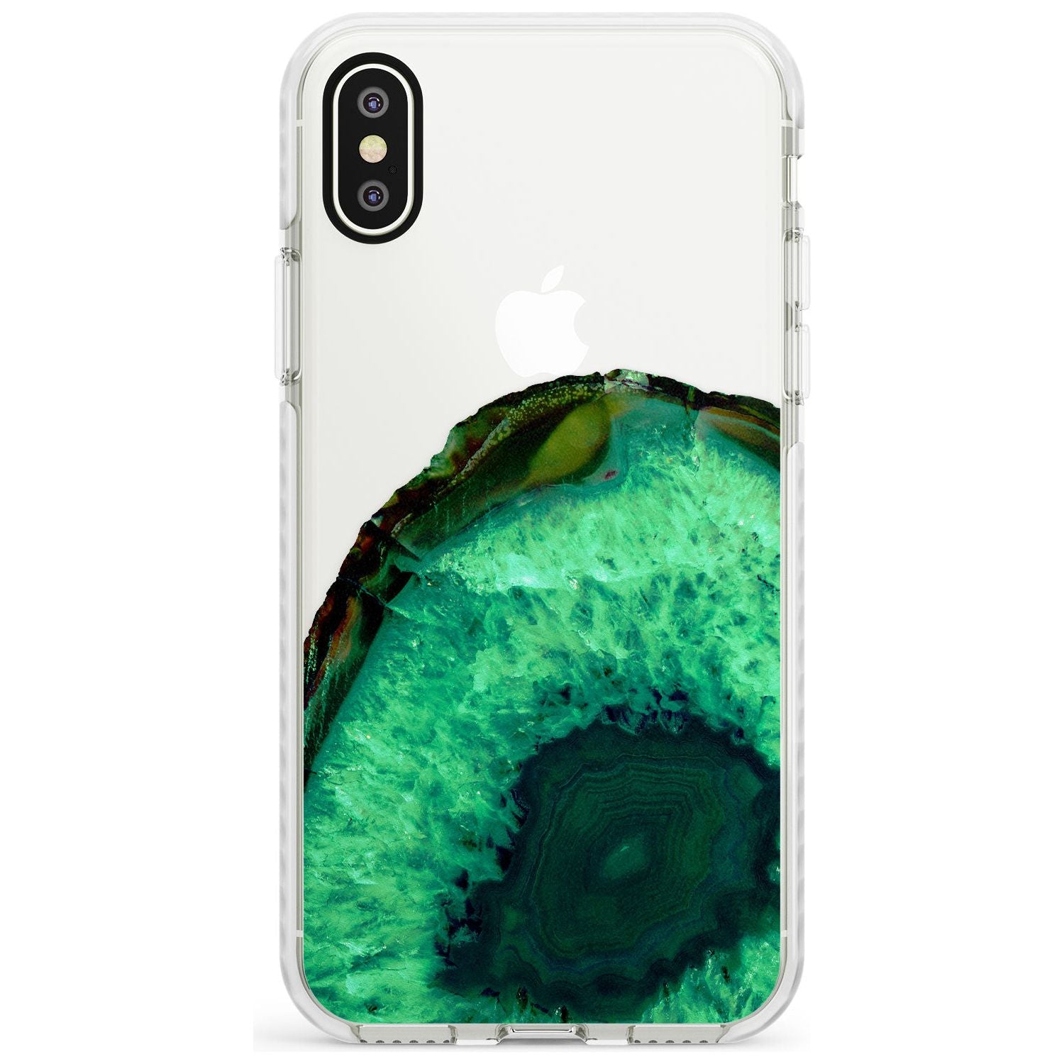Emerald Green Gemstone Crystal Clear Design Impact Phone Case for iPhone X XS Max XR