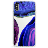 Purple & Blue Agate Gemstone Clear Design Impact Phone Case for iPhone X XS Max XR